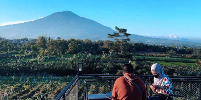 Foto kafe dengan pemandangan alam yang sejuk (timesindonesia.co.id)