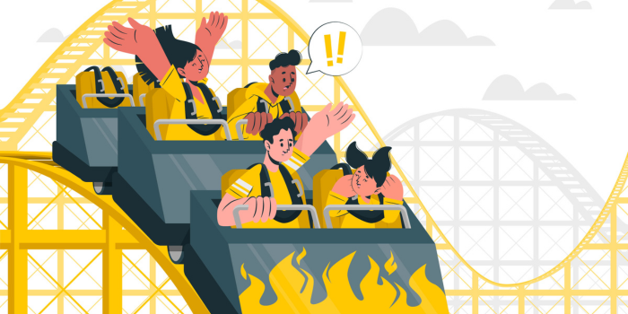 Ilustrasi roller coaster (pch.freepik.com)