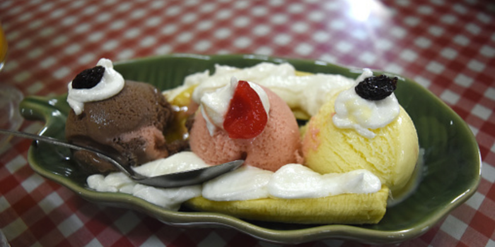Foto hidangan es krim