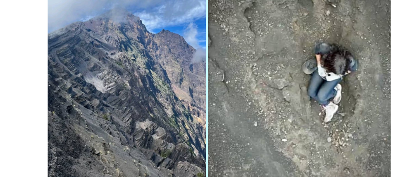 Pendaki gunung asal Brasil yang mendaki gunung Rinjani. (twitter/X)