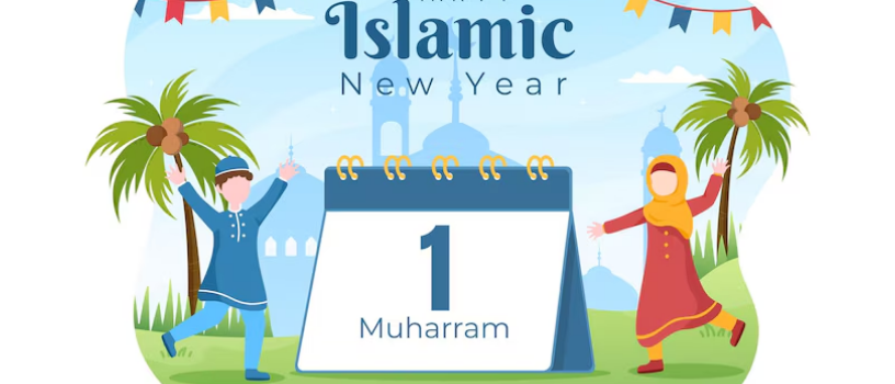 Ilustrasi poster tahun baru Islam, 1 Muharram. (freepik)