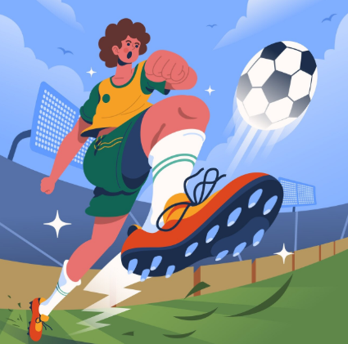 Ilustrasi pemain sepak bola.