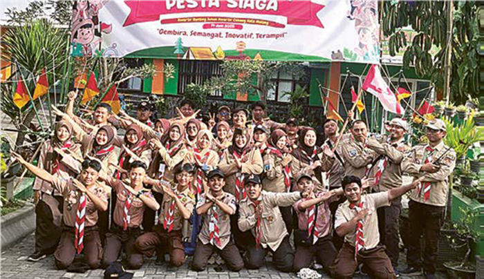 SERU: Anggota Pramuka antusias mengikuti Pesta Siaga di SDIT As-Salam (14/6).