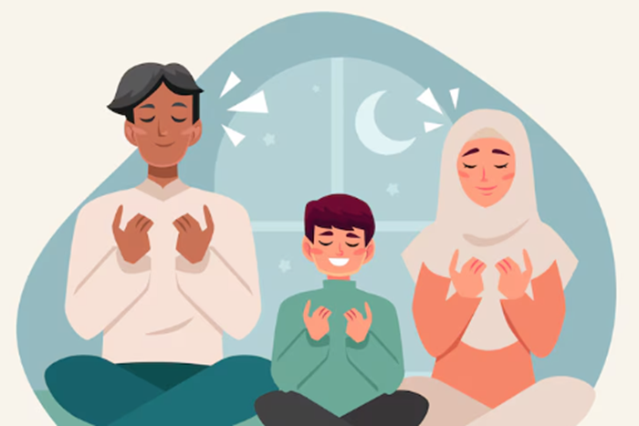 Ilustrasi berdoa.