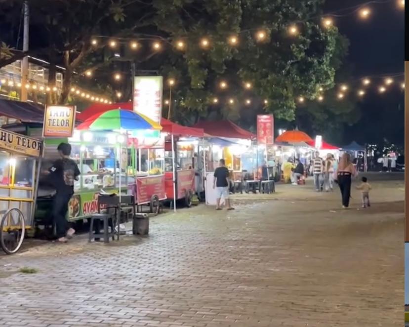 Taman Krida Budaya Jawa Timur yang dijadikan tempat kulineran bersama.