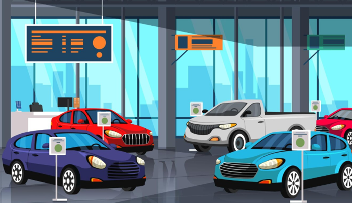 Ilustrasi showroom mobil
