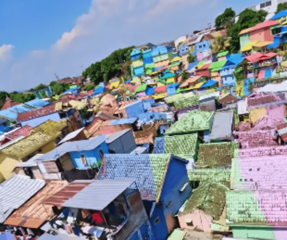Kampung Warna Jodipan dari Rekaman Drone