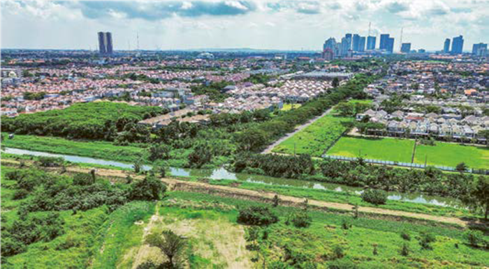 JADI SOLUSI: Kondisi lahan yang akan digunakan JLDB untuk mengurai macet di simpang tiga Wiyung.