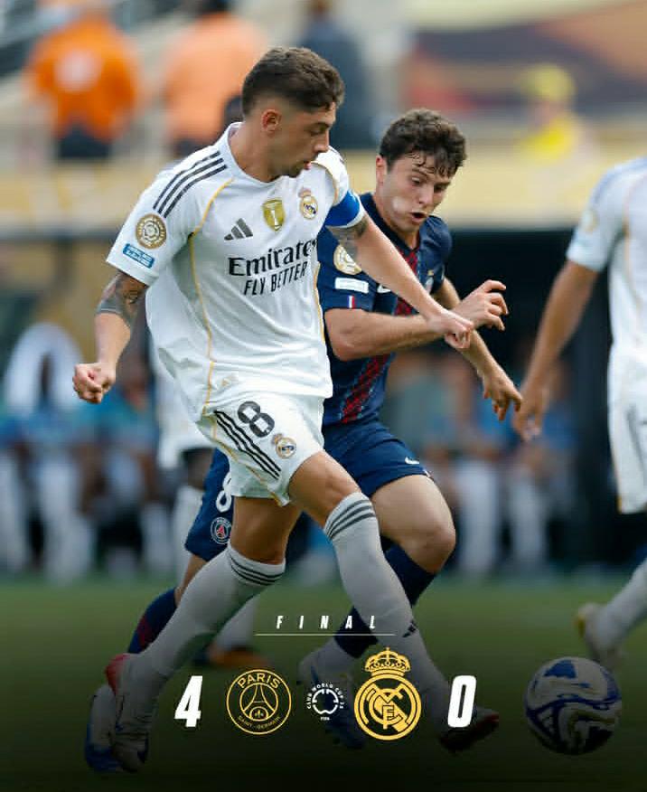 KECEWA: Real Madrid takluk dari PSG dengan skor memalukan 4 gol tanpa balas