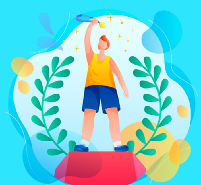 Ilustrasi mendapat medali emas.