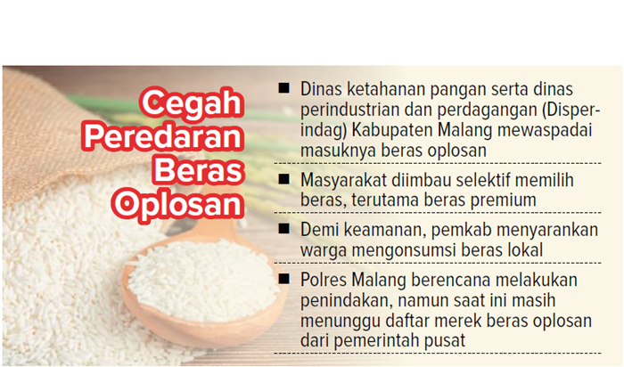 Cegah pengedaran beras oplosan.