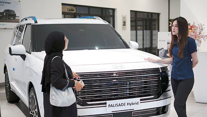 SEGMEN PREMIUM: Palisade Hybrid menjadi salah satu andalan Hyundai untuk menggenjot penjualan mobil jenis hybrid tahun ini.