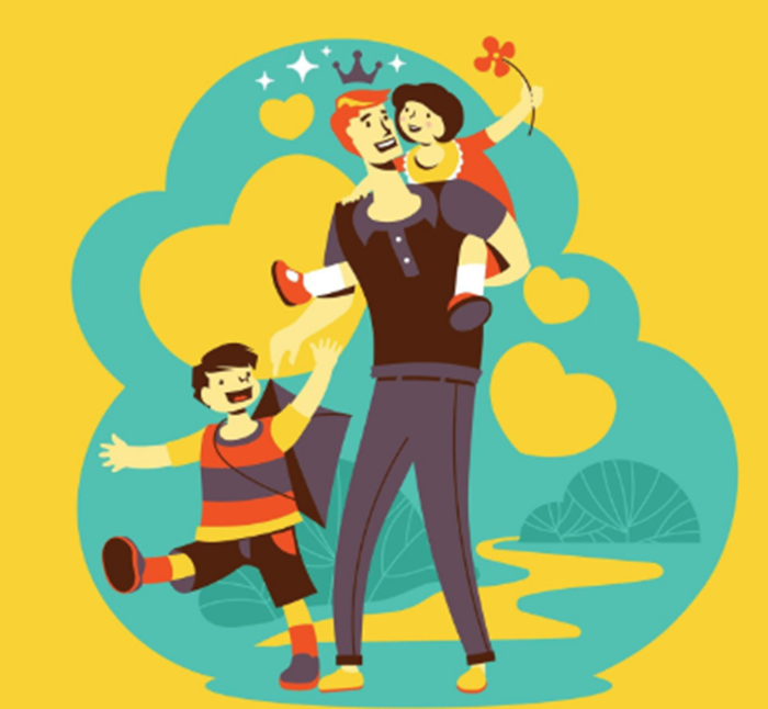 Ilustrasi ayah dan anak.