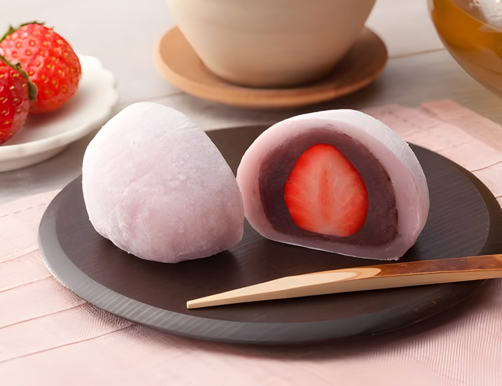 LEMBUT: Sepotong mochi kenyal dari Fins Mochi, pas banget buat camilan manis di rumah atau oleh-oleh khas Malang