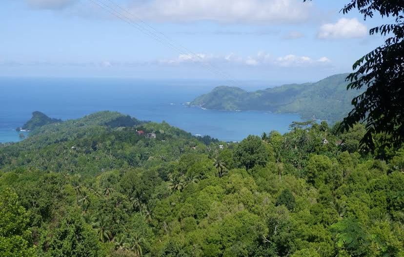 ASRI: Pesona alam dari Pantai Wedi Awu terlihat dari atas bukit.