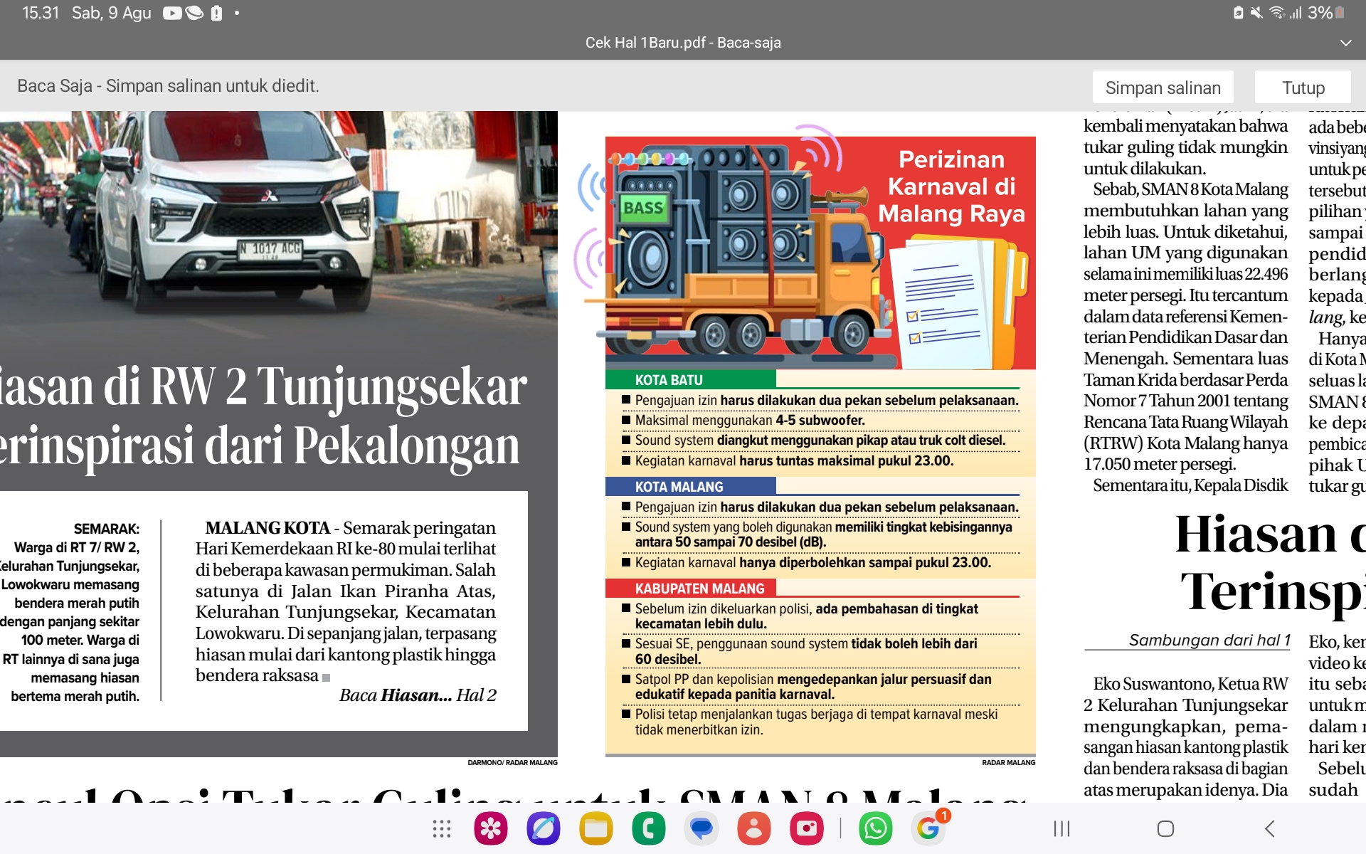 Kota Malang dan Batu Larang Penggunaan Sound Horeg