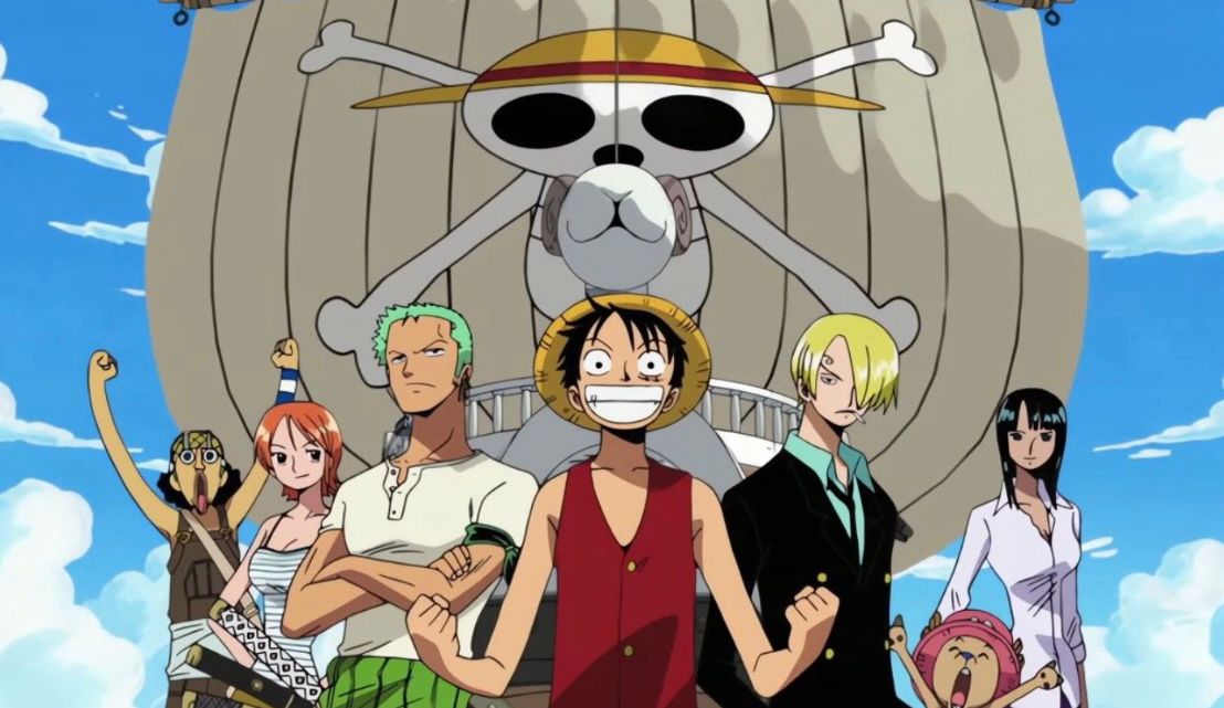 Ilustrasi lambang bajak laut dalam serial One Piece yang tengah ramai diperbincangkan warganet Indonesia, lengkap dengan tengkorak dan topi jerami ikoniknya.