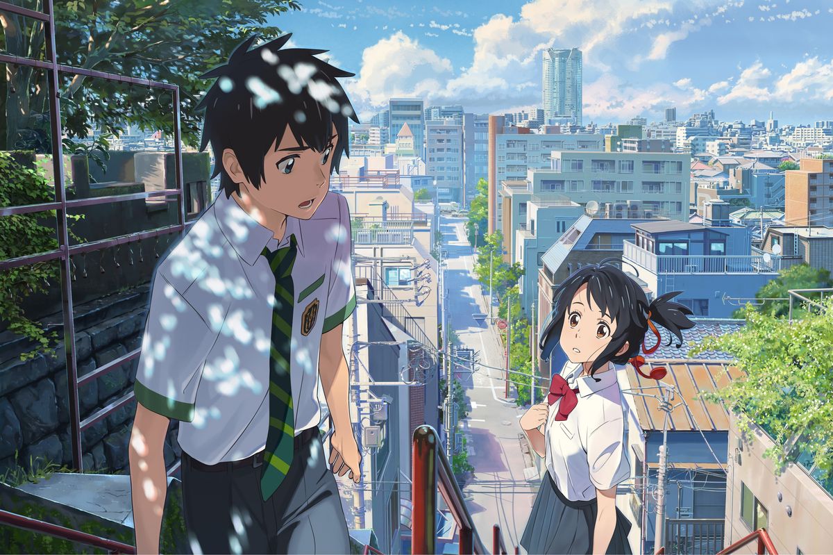 ANIMASI BERESTETIKA: Salah satu adegan paling ikonik antara Mitsuha dan Taki dari film Kimi No Nawa.