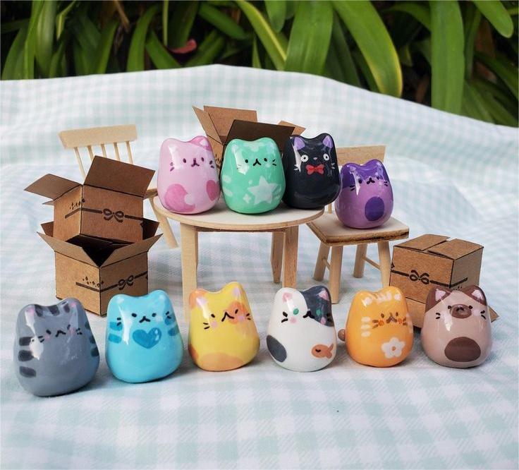 Aneka kreasi clay berbentuk kucing