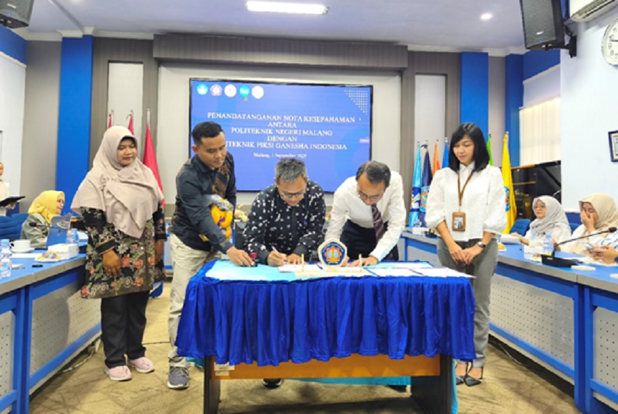 MISI BERSAMA: Politeknik Negeri Malang (Polinema) menjalin kerja sama dengan Politeknik Piksi Ganesha Indonesia.