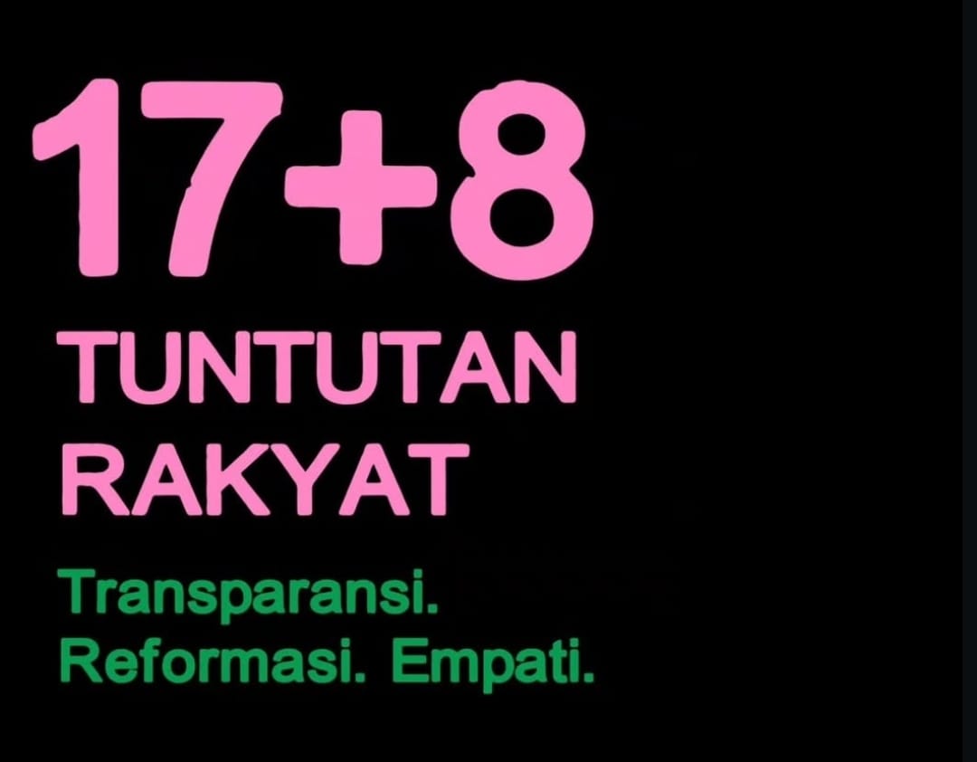 MENUNTUT KEADILAN: Gerakan 17+8 Tuntutan Rakyat dengan warna pink dan hijau sebagai makna simbolik