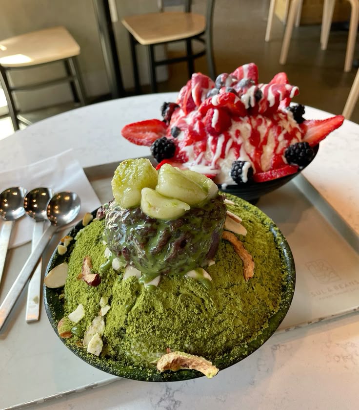 Ilustrasi bingsoo segar ala Korea