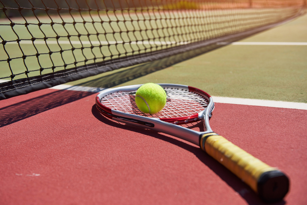 LATIH FISIK: Pilihan lapangan tenis dengan karakteristik unik, mulai dari yang sederhana hingga berfasilitas lengkap.