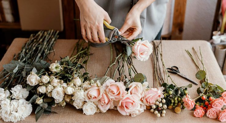 INDAH: Ilustrasi rangkaian bunga oleh florist