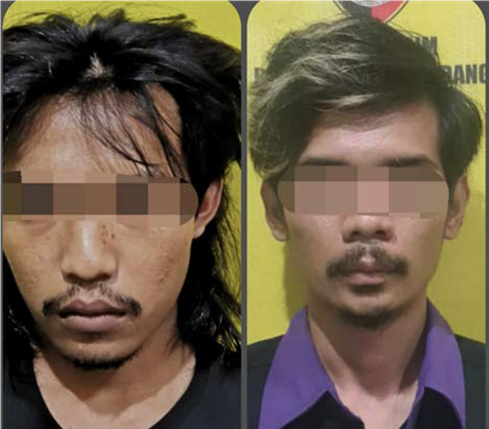 LUKAI KORBAN: Dua pelaku pembegalan di Jalan Mayjen Sungkono, Kedungkandang pada 5 Mei lalu akhirnya tertangkap polisi.