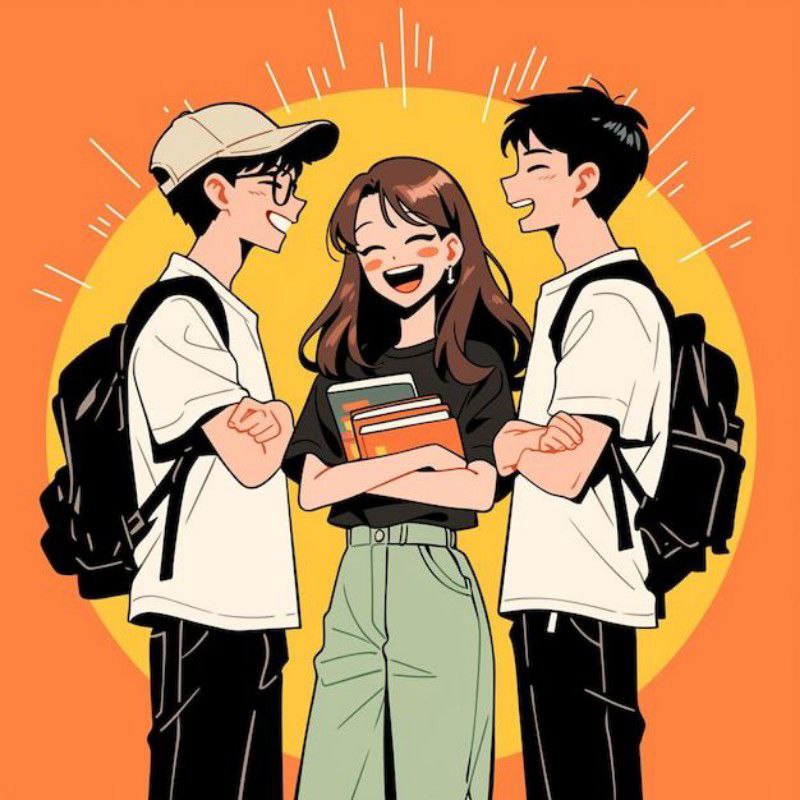 Ilustrasi bergaul dan ngobrol menggunakan bahasa gaul