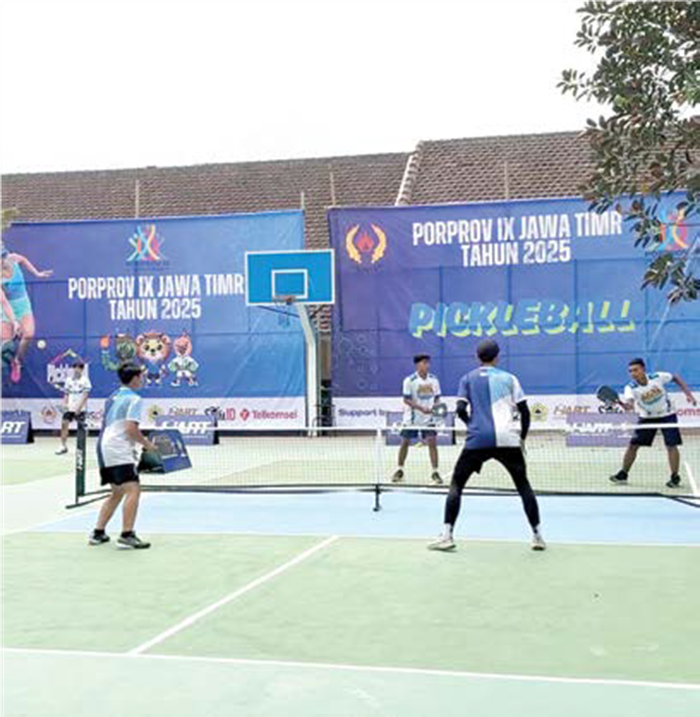 INGIN PRESTASI LEBIH: Atlet Pickelball Kota Malang bertanding di ajang Porprov IX Jatim 2025 di Pujon, Kabupaten Malang, Juli lalu.
