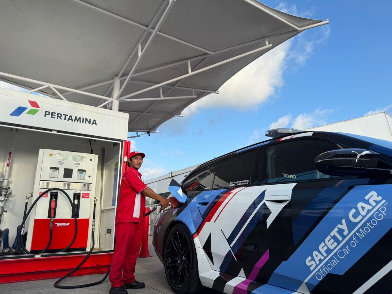 SIAP: Pertamina Patra Niaga menghadirkan Pertamax Turbo di SPBU Modular yang terletak di area sirkuit Mandalika.