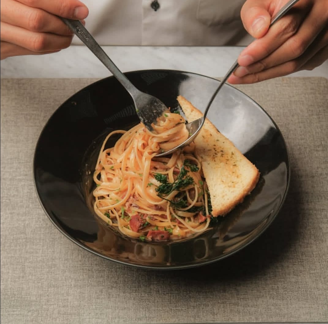 PASTA: Hidangan otentik khas Italia yakni pasta yang bisa kamu temuka di beberapa spot terbaik&nbsp;di&nbsp;Malang