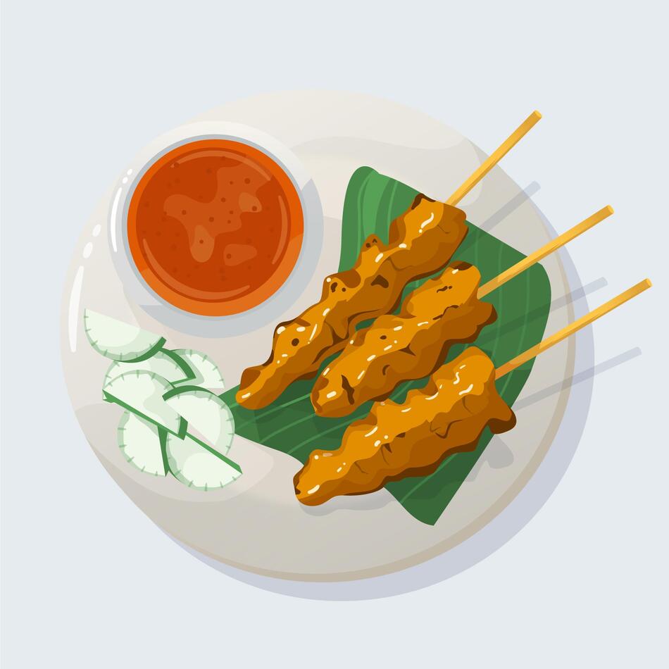 SMOKEY: Sate Madura yang biasa disajikan dengan bumbu kacangnya yang gurih sangat menggugah selera