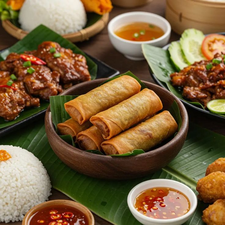 RENYAH: Lumpia renyah dengan isian sayur dan rebung yang gurih, disajikan hangat dengan saus manis pedas yang menggugah selera.