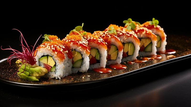Ilustrasi sushi kuliner khas Jepang