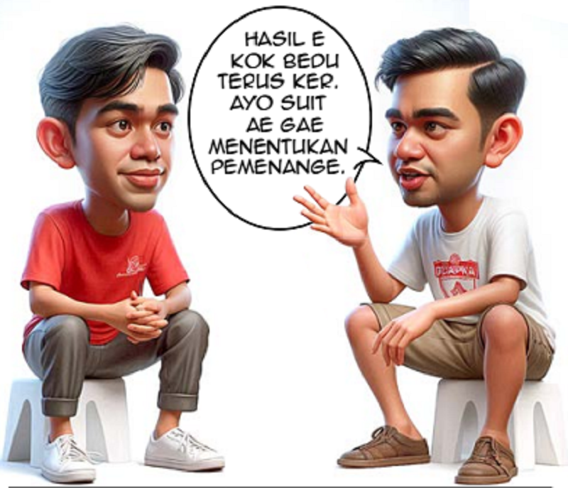 Lingua Franca: Hasil e kok bedu terus ker. Ayo suit ae gae menentukan pemenange