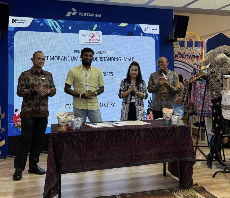 BERKEMBANG: Koffiku, UMKM binaan asal Jawa Timur yang menandatangani Nota Kesepahaman (MoU) dengan buyer asal India dengan nilai transaksi awal sebesar 32.500 dolar AS.