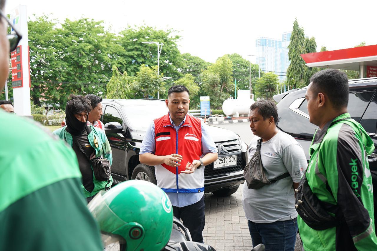 TERBUKA: Pertamina memberikan sosialisasi mengenai distribusi BBM di sebuah SPBU.