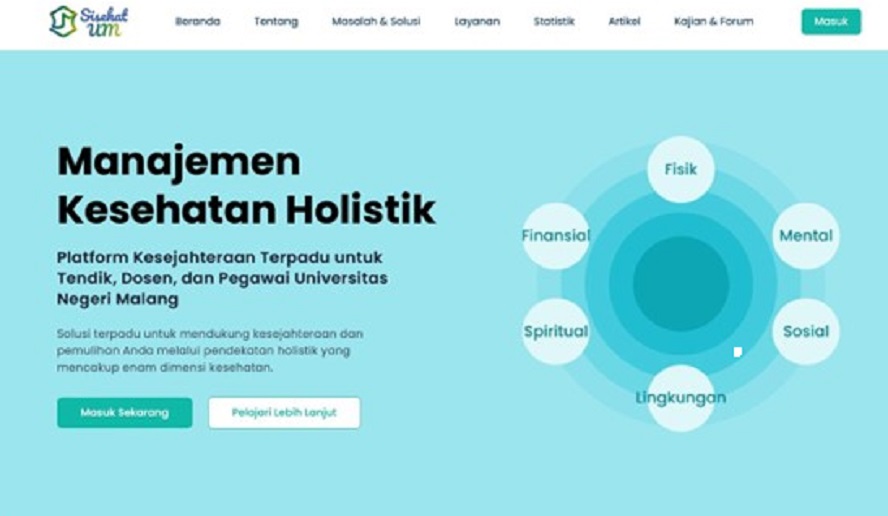SOLUTIF: Platform SISEHAT UM dirancang sebagai pusat layanan kesehatan terpadu yang mudah diakses oleh seluruh pegawai.
