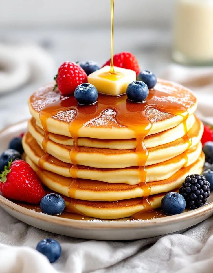 DESSERT TIME:  Pancake empuk dengan topping buah segar dan sirup manis ini wajib kamu coba kalau lagi di Pasuruan