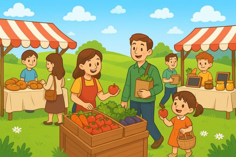 Ilustrasi toko sayur.