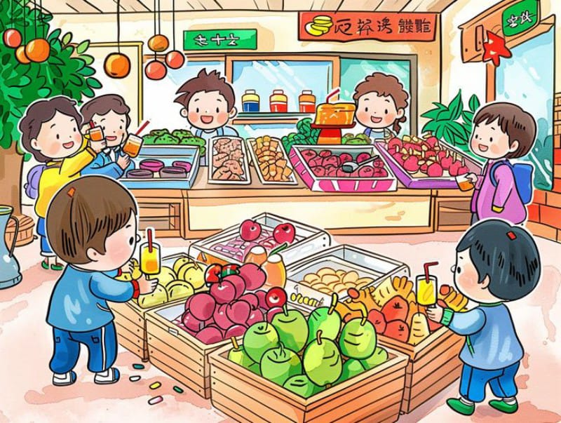 Ilustrasi toko buah.