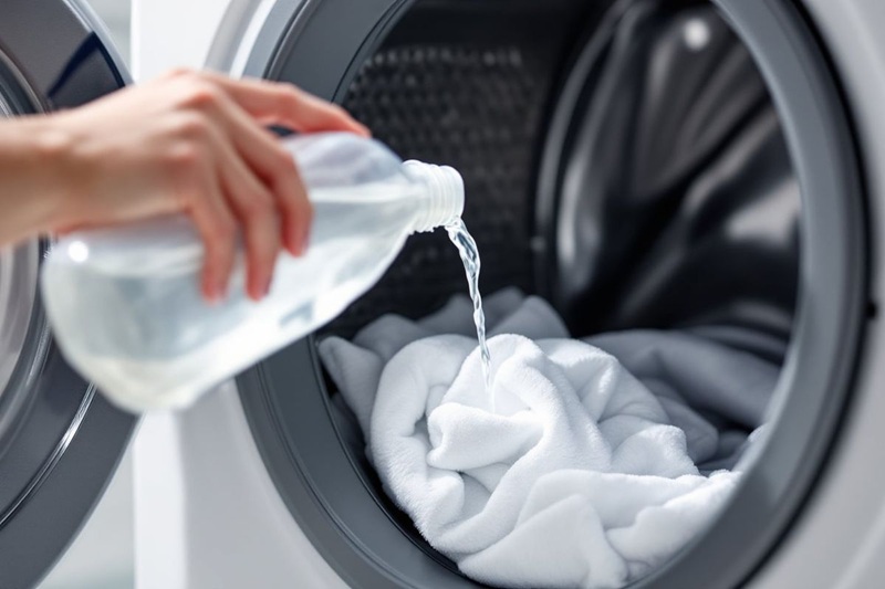 MENCUCI PAKAIAN: Ilustasi menuangkan cairan ke baju putih agar kembali seperti baru
