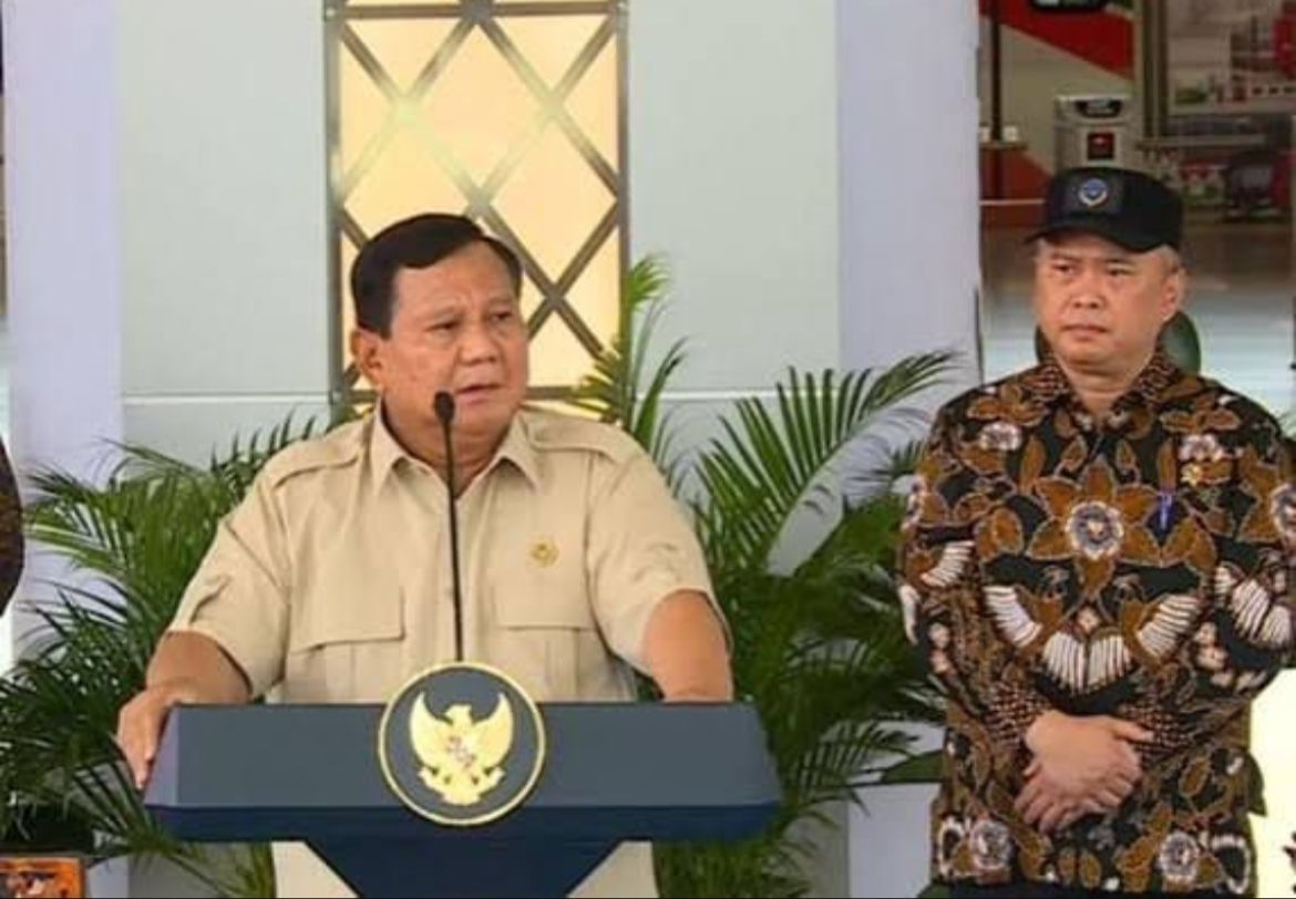 Presiden Prabowo Subianto saat peresmian Stasiun Tanah Abang Baru di Jakarta Pusat.