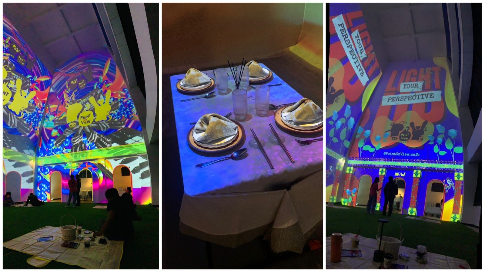 MODERN: Melalui pemanfaatan teknologi utama seperti Video Mapping, Animasi, dan Media Interaktif, POV mengubah ruang fisik kafe menjadi pengalaman imersif yang dinamis.