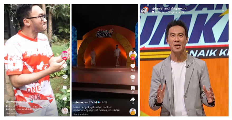 Dukungan para selebritis dan publik figur untuk Shopee Jagoan UMKM.