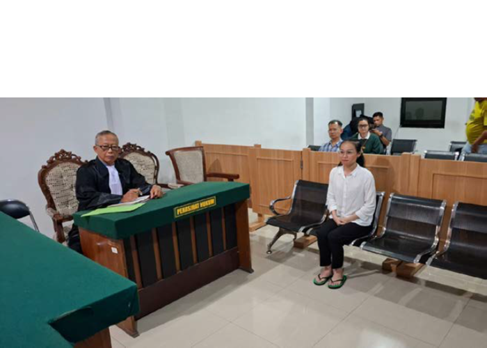 TERDAKWA: Vania Amanda Lirungan, 32, menjalani sidang di Pengadilan Negeri (PN) Kepanjen kemarin (11/11).