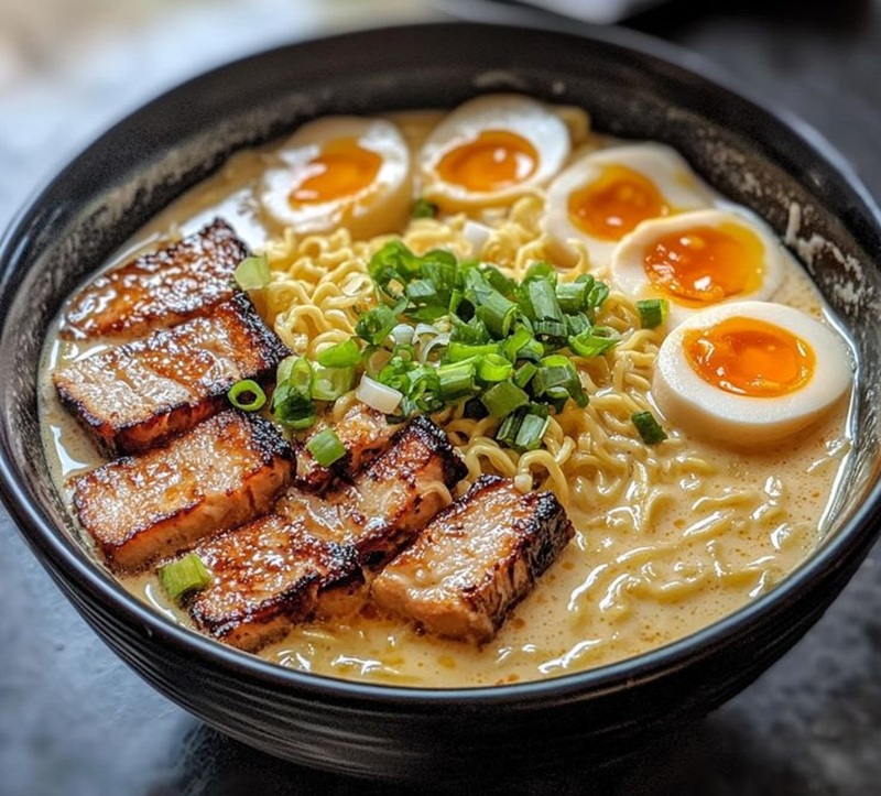 HANGAT: Semangkuk ramen dengan kuah gurih disajikan di kedai cozy.