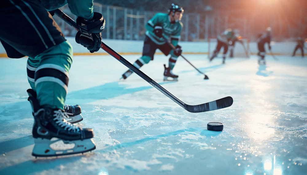 Ilustrasi permainan hockey.